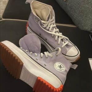 Converse Purple and White Sneakers Classic High-Top Design